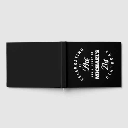 80おもしろい誕生日パーソナライズされた ゲストブック (全面)