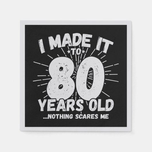 80おもしろい誕生日引用文皮肉80歳 スタンダードカクテルナプキン (正面)