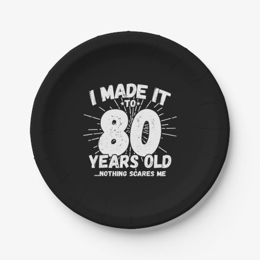 80おもしろい誕生日引用文皮肉80歳 ペーパープレート (正面)