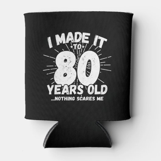 80おもしろい誕生日引用文皮肉80歳 缶クーラー (正面)