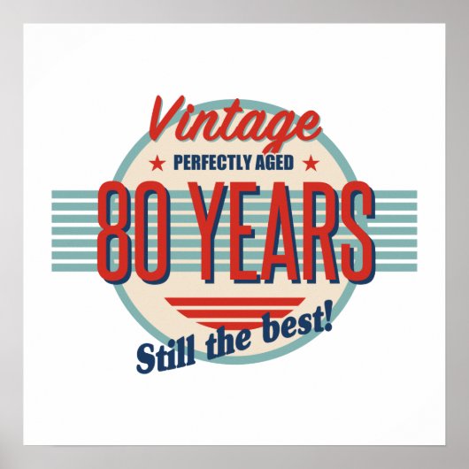 80おもしろい誕生日旧ファッションド ポスター (正面)