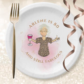 80おもしろい誕生日金ゴールドピンク80と素晴らしい ペーパープレート