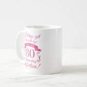 80おもしろい誕生日「完璧」 コーヒーマグカップ (正面左)