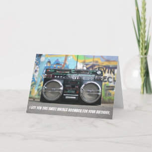 80おもしろいsレトロBoombox誕生日カード カード