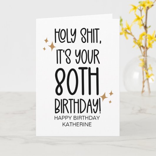 80おもしろいTH誕生日を友だちに使う カード (黄色い花)