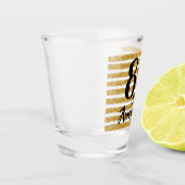 80および素晴らし金ゴールドフェイクグリッターストライプカスタム ショットグラス (左)