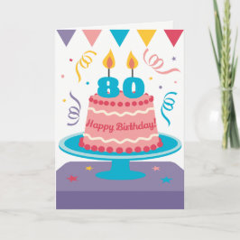 80お誕生日ケーキ:カスタマイズ可能! カード