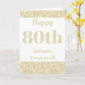 80かわいらしパーソナライズされた歳の誕生日カード カード (黄色い花)