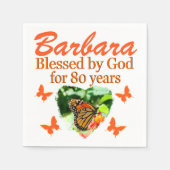 80かわいらし誕生日蝶フォトナプキンス スタンダードカクテルナプキン (正面)