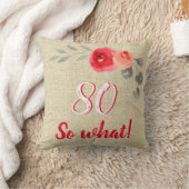 80そおもしろいそ何素朴フローラ80番目の誕生日 クッション (ブランケット)