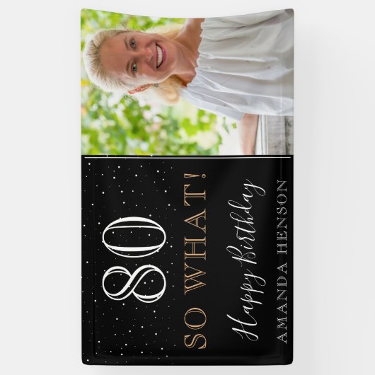 80そモダンそ80番目の誕生日写真 横断幕 (縦)