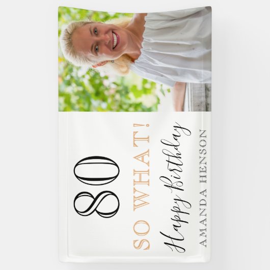 80そモダンそ80番目の誕生日写真 横断幕 (縦)