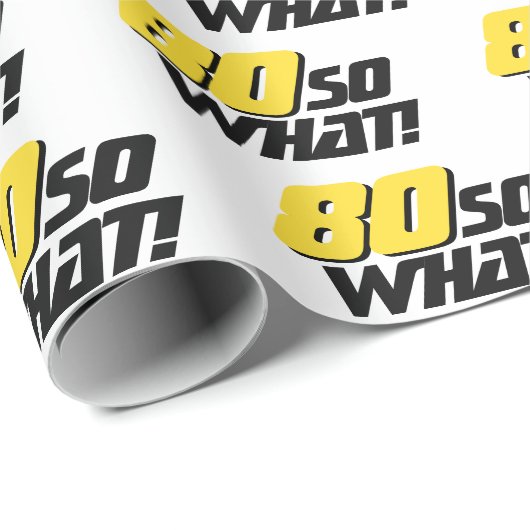 80だからおもしろい何タイポグラフィ80モダン誕生日 ラッピングペーパー (ロールコーナー)