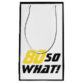 80だからおもしろい何ブラックイエロー80誕生日 スモールペーパーバッグ (正面)