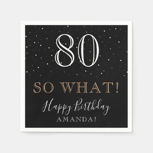 80だからおもしろい何引用文エレガント80番目誕生日 スタンダードカクテルナプキン (正面)