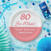 80だから何おもしろいことわざスクリプトピンク80誕生日 ペーパープレート (パーティー)