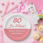 80だから何おもしろいことわざスクリプトピンク80誕生日 ペーパープレート (パーティー)