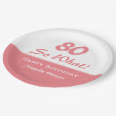 80だから何おもしろいことわざスクリプトピンク80誕生日 ペーパープレート (アングル)