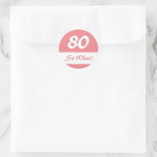 80だから何おもしろいことわざピンク80誕生日 ラウンドシール (バッグ)