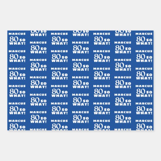 80だから何おもしろい引用文タイポグラフィ80番目誕生日 ラッピングペーパーシート (正面2)