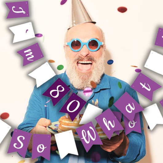 80だから何おもしろい80感動的誕生日 バンティングフラッグ