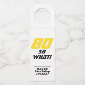 80だから何おもしろい80感動的誕生日 ボトルネックタグ (裏面)