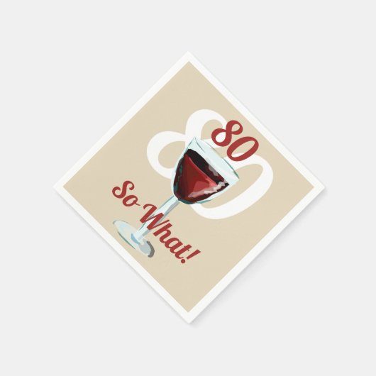 80だから何やる気を起こさせる赤ワイン80誕生日 スタンダードカクテルナプキン (角)