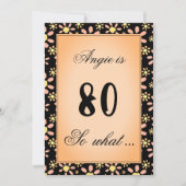 80だから何デイジーフラワーフローラ80th誕生日パーティー 招待状 (正面)