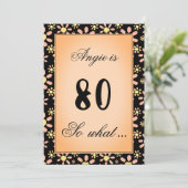 80だから何デイジーフラワーフローラ80th誕生日パーティー 招待状 (スタンド正面)