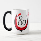 80だから何ワイングラス感動的80歳の誕生日 モーフィングマグカップ (左)