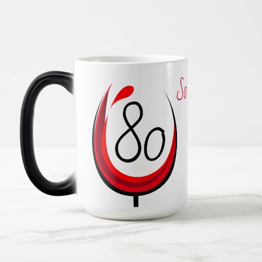 80だから何ワイングラス感動的80歳の誕生日 モーフィングマグカップ (左)