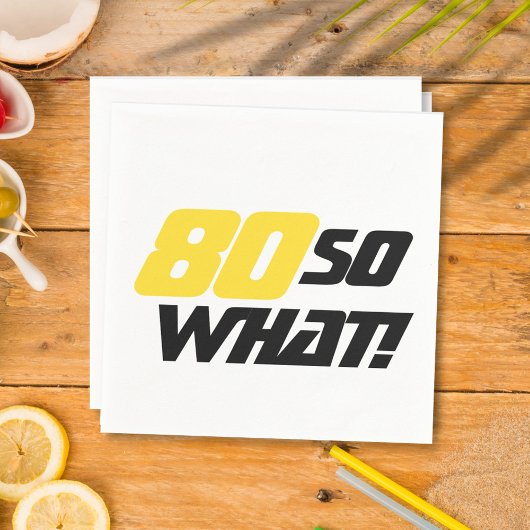 80だから何前向き引用文80th誕生日パーティー スタンダードカクテルナプキン