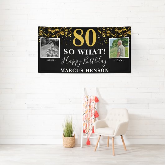 80だから写真80th誕生日パーティーの後に 横断幕 (インサイチュ)