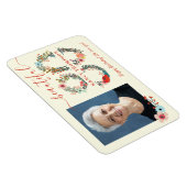 80で美しい誕生日フローラナンバーポスター マグネット (右側)