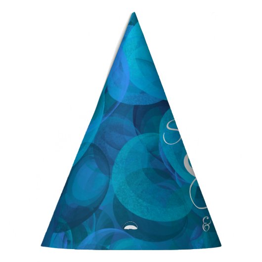 80とアメージングエレガント海ブルー誕生日 パーティーハット (左)