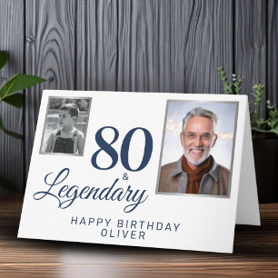 80と伝説のメタリック2の写真80誕生日 カード