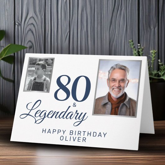 80と伝説のメタリック2の写真80誕生日 カード