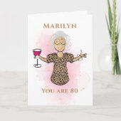 80と素晴らしいアフリカ系アメリカ人80誕生日 カード (正面)