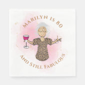 80と素晴らしいエスニックおもしろいグラム80誕生日 スタンダードランチョンナプキン (正面)