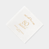 80と素晴らしいエレガントオーナメント80誕生日 箔ナプキン (右)