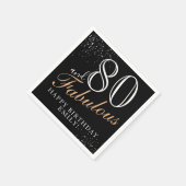 80と素晴らしいエレガントブラックスクリプト80誕生日 スタンダードカクテルナプキン (角)