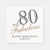 80と素晴らしいスエレガントクリプト80誕生日 スタンダードカクテルナプキン (正面)