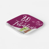 80と素晴らしいスクリプトフォトマゼンタ80誕生日 ペーパープレート (傾斜あり)
