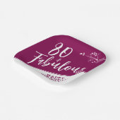 80と素晴らしいスクリプトMagenta 80誕生日 ペーパープレート (傾斜あり)