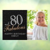 80と素晴らしいモダンブラック80th誕生日写真 ウィンドウサイン (シート3)