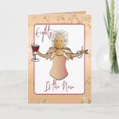 80と素晴らしい女性の漫画バラ金ゴールド誕生日 カード (正面)