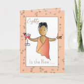 80と素晴らしい女性マンガマーガリータ誕生日 カード (正面)