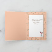 80と素晴らしい女性マンガマーガリータ誕生日 カード (内部)