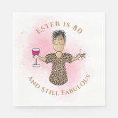 80と素晴らしい民族金ゴールドピンク女性誕生日 スタンダードランチョンナプキン (正面)