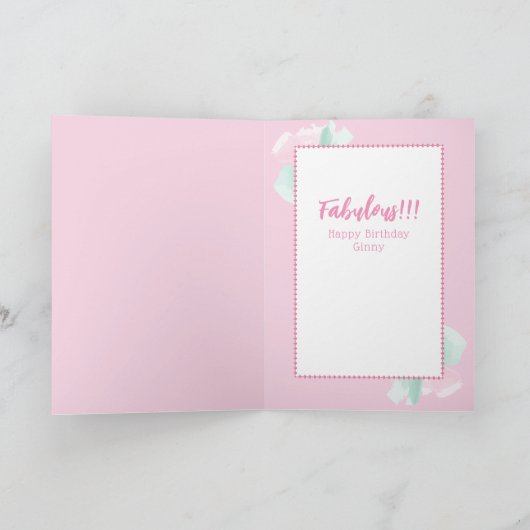 80と素晴らしい甘い民族漫画誕生日 カード (内部)